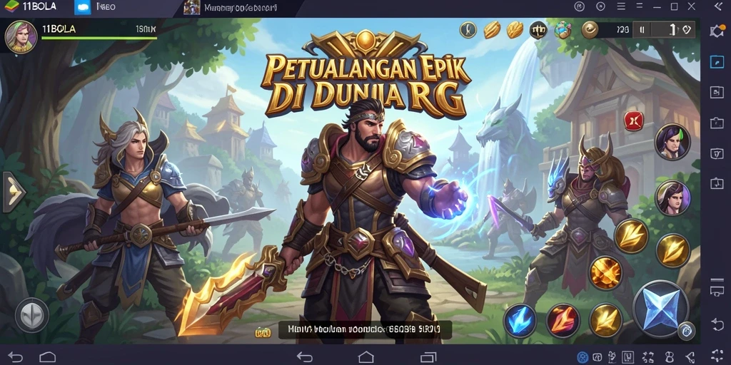 Screenshot gameplay 11BOLA menampilkan pertarungan mendebarkan dalam dunia RPG.