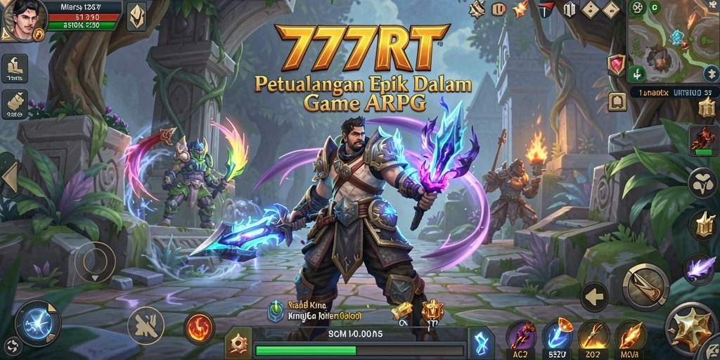 Screenshot gameplay 777RT menampilkan aksi mendebarkan dalam pertempuran ARPG.