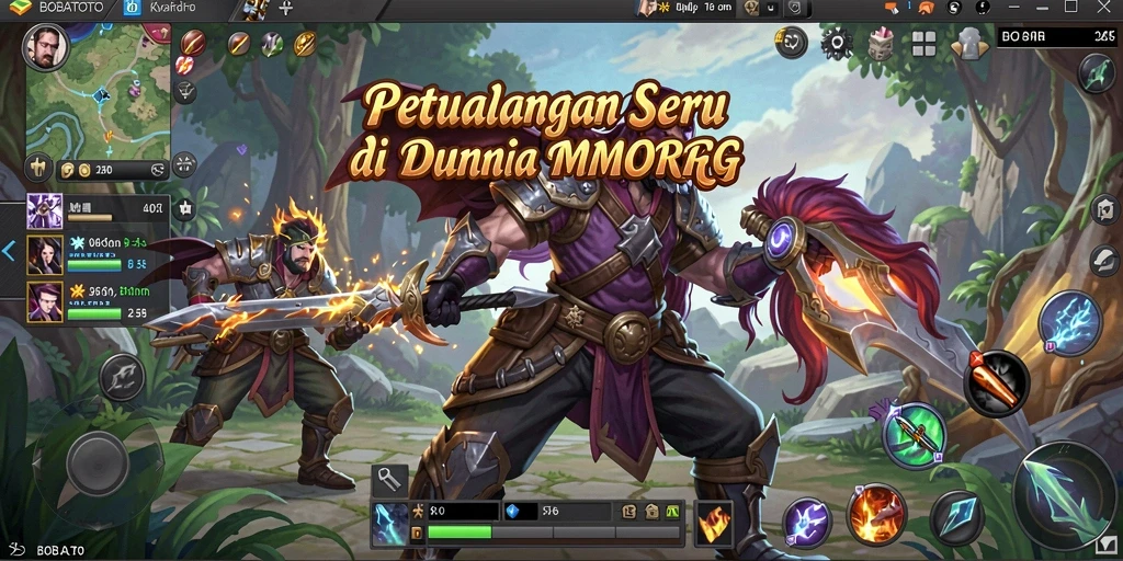 Tampilan gameplay seru di BOBATOTO, eksplorasi dunia MMORPG.