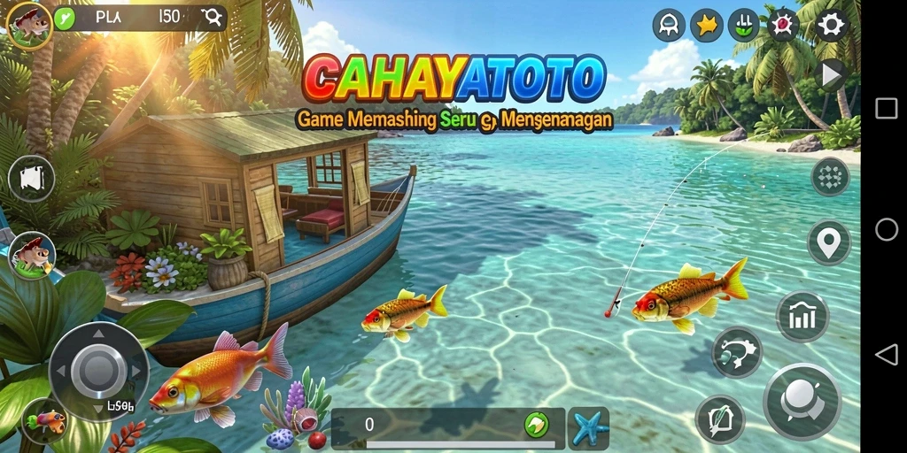 Tampilan menakjubkan dari gameplay CAHAYATOTO saat memancing.