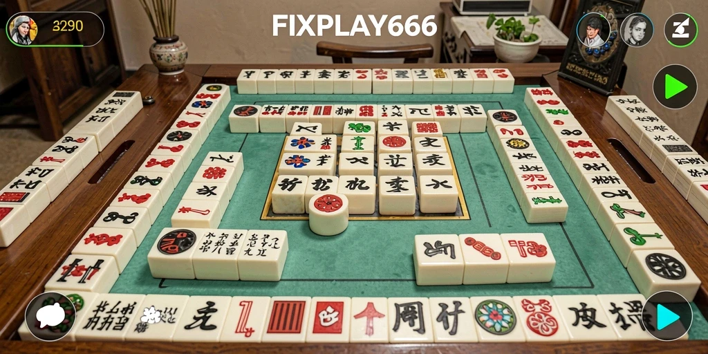 Screenshot utama FIXPLAY666 menampilkan gameplay Mahjong yang menarik dan seru.