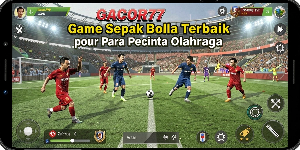 Screenshot dari gameplay <strong>GACOR77</strong> yang menampilkan pertandingan sepak bola yang intens.