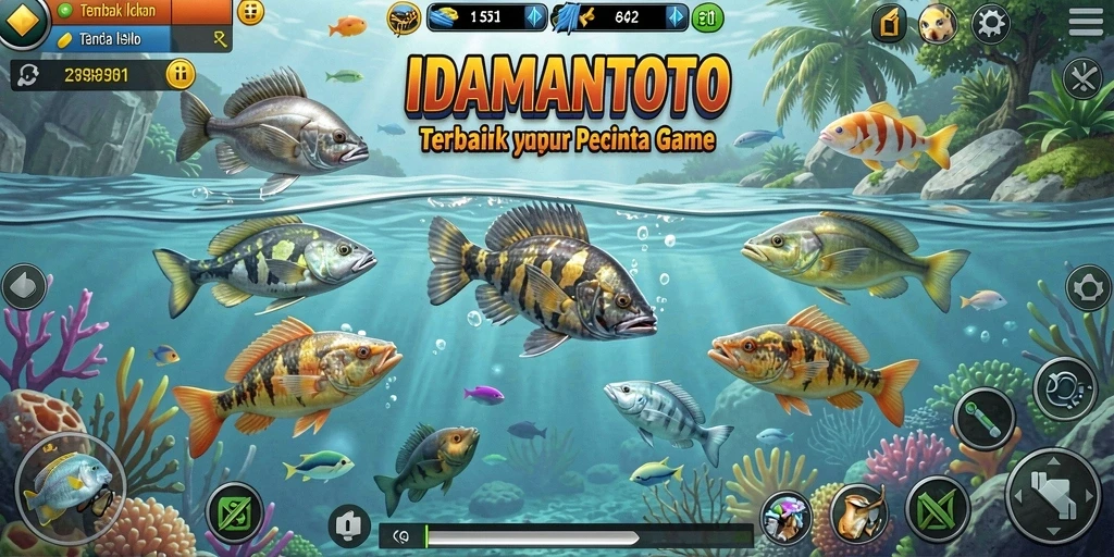 Screenshot utama IDAMANTOTO menampilkan permainan Tembak Ikan yang seru.