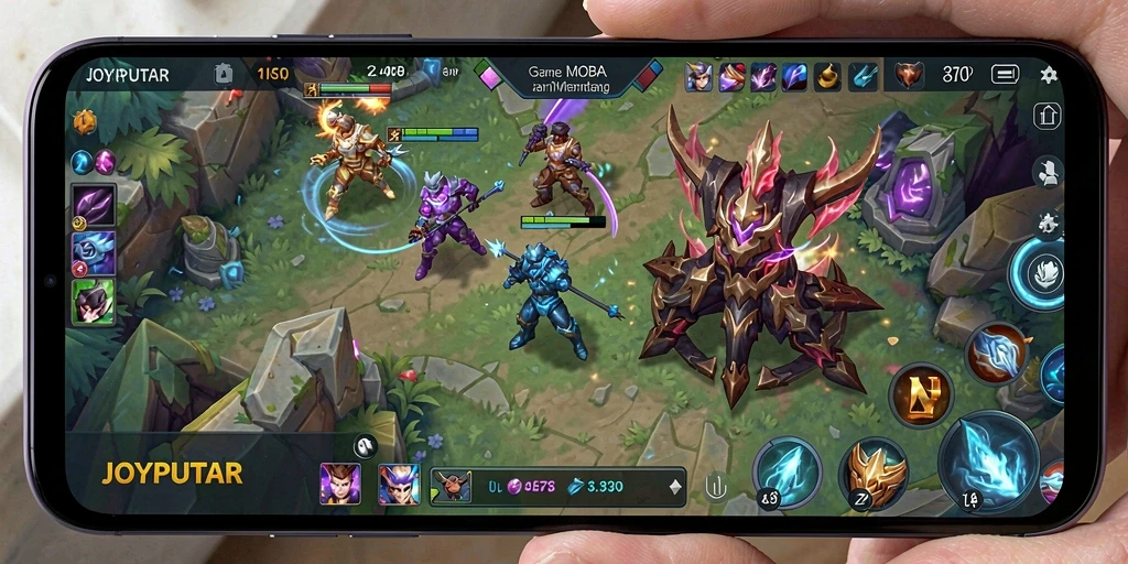 Tampilan seru dari gameplay <strong>JOYPUTAR</strong> di arena pertarungan.