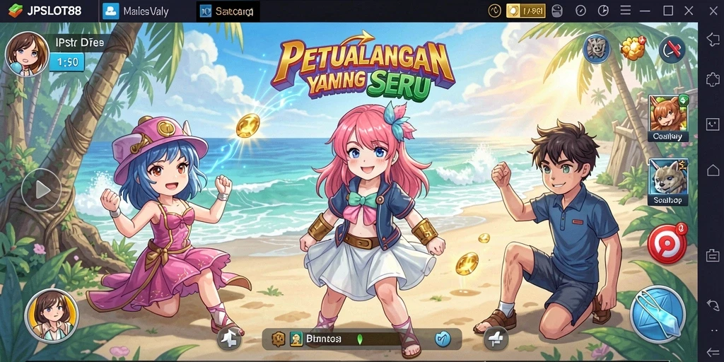 Gameplay menarik JPSLOT88 dengan karakter Anime penuh warna.