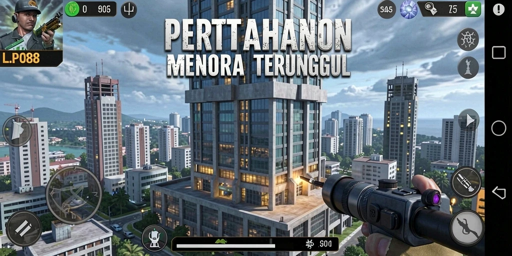 Tangkapan layar gameplay LPO88 dengan menara yang kokoh dan musuh beragam.