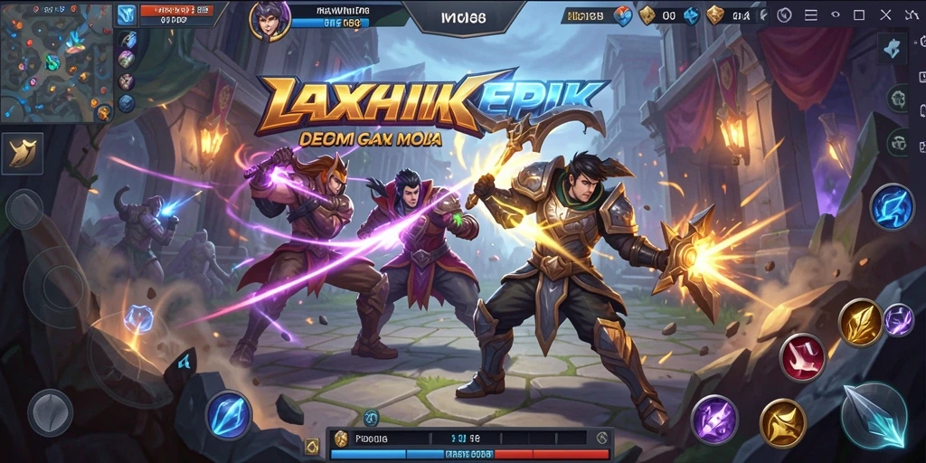 Screenshot gameplay MAXWIN288 menampilkan pertarungan seru antara hero.