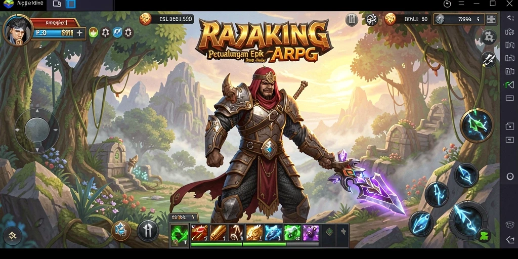 Screenshot gameplay RAJAKING dengan aksi pertarungan yang mendebarkan.