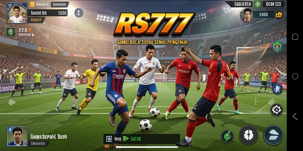 Tangkapan layar RS777 menampilkan pertandingan seru di lapangan sepak bola.