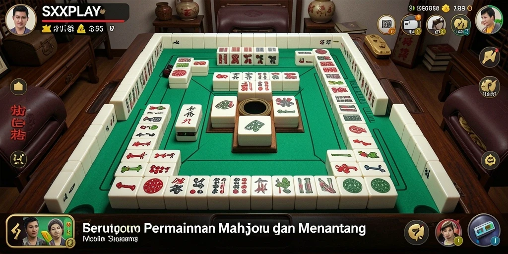Gameplay seru SXXPLAY dalam permainan Mahjong yang menantang.