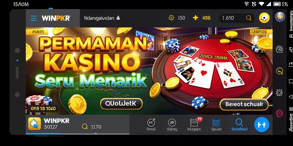 Screenshot gameplay WINPKR menampilkan aksi seru di kasino.