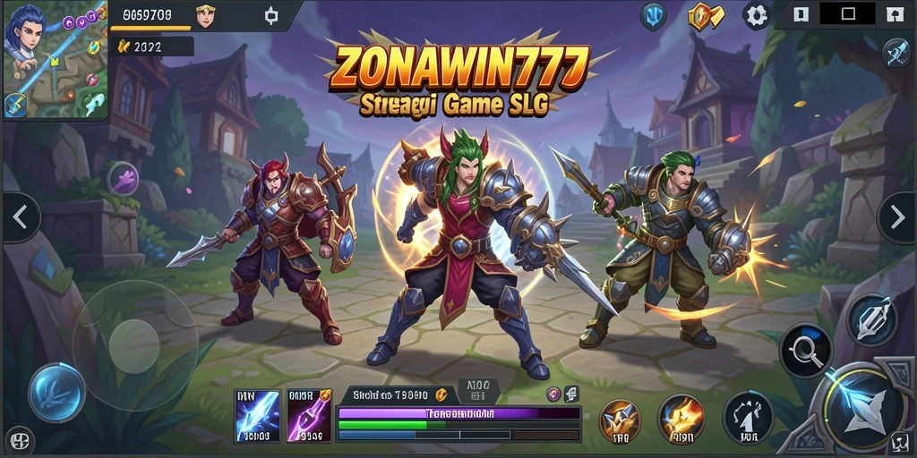 Screenshot utama ZONAWIN777 menampilkan aksi seru dalam gameplay SLG.
